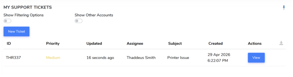 ThreatSpike Product Update Ticketing Dashboard
