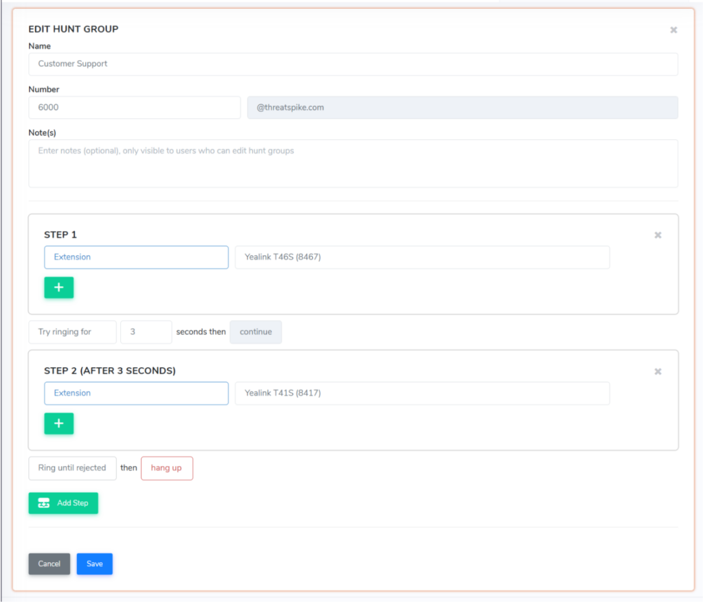 ThreatSpike Product Update PBX Hunt Groups
