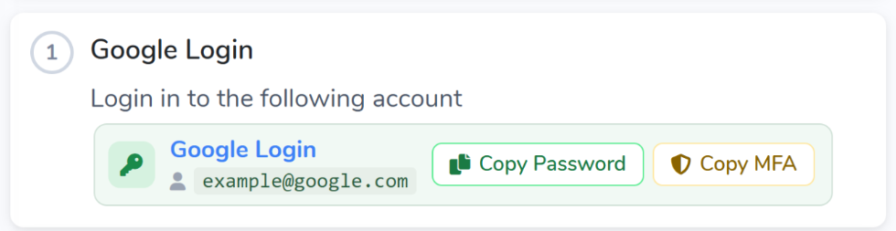 Screenshot of Stored Credentials interface