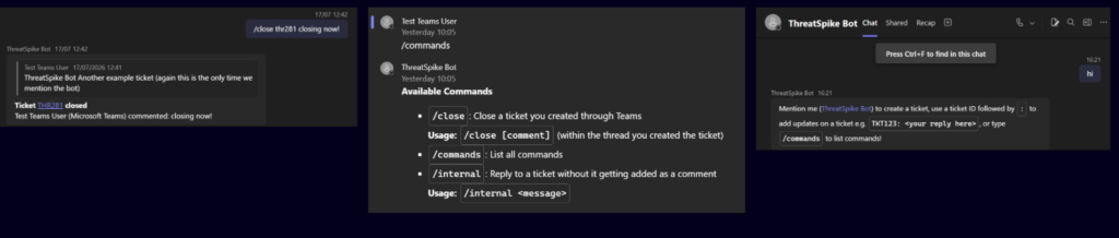 Screenshot of Threatspike Update: Teams Integration